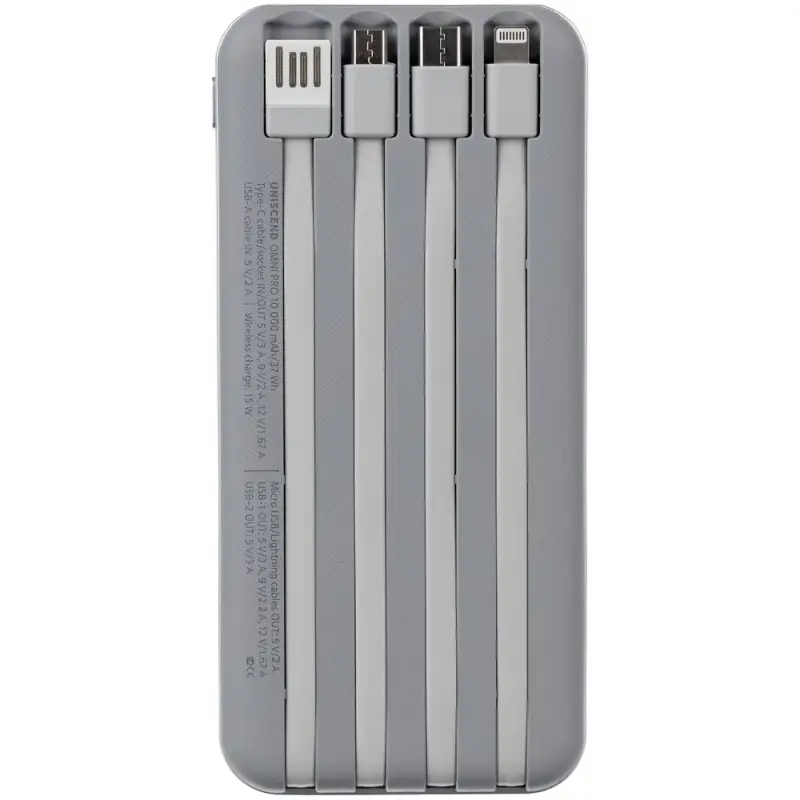 Внешний аккумулятор Omni Pro 10000 мАч, серый Внешний аккумулятор Omni Pro 10000 мАч, серый