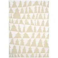 Плед &laquo;Танцующий лес&raquo;, белый с золотистым