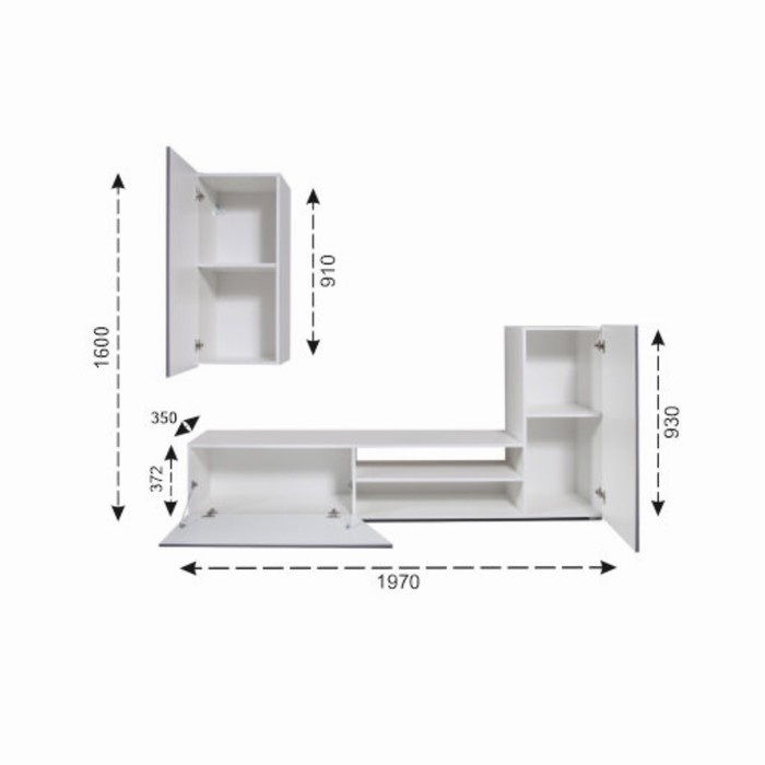 Гостиная Прага-6, 1970х350х1600, Таксония/ПВХ софт графит
