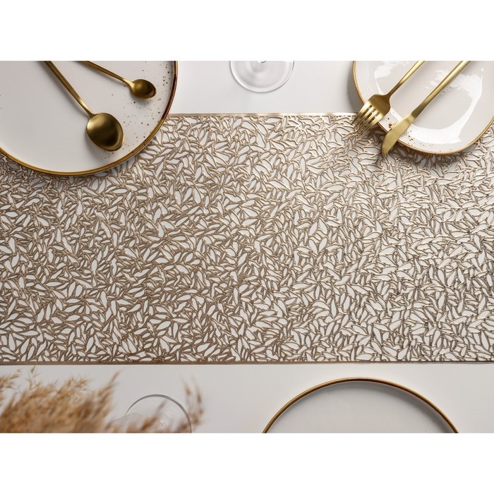 Дорожка на стол Доляна &laquo;Манифик&raquo;, 30&times;150 см, цвет золотой