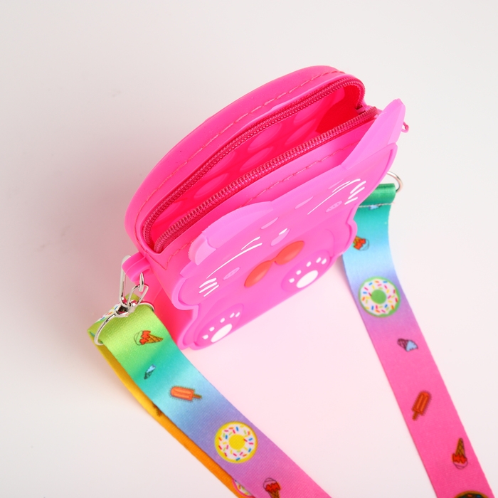 Сумка детская для девочки на молнии, цвет розовый