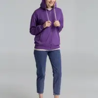 Толстовка на молнии с капюшоном Unit Siverga, фиолетовая, размер XL