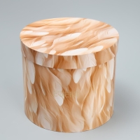 Набор шляпных коробок 5 в 1, упаковка подарочная, &laquo;Перья&raquo;, 13 х 14 ‒ 19.5 х 22 см