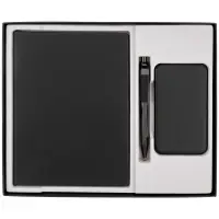 Коробка Overlap под ежедневник, аккумулятор и ручку, ver.2, черная