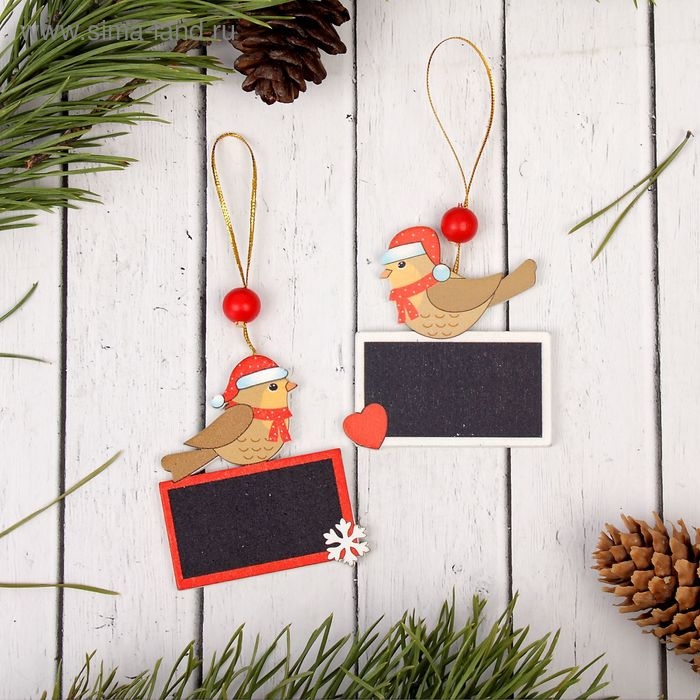 Подвеска новогодняя &laquo;Зимушка&raquo; с досочкой для пожеланий, под мел, МИКС