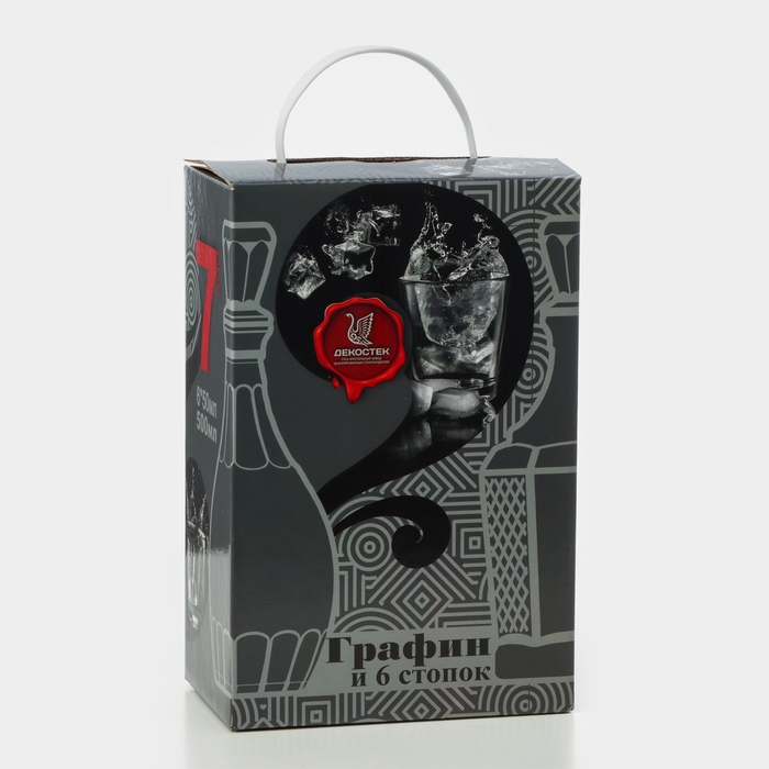 Набор стеклянный для напитков &laquo;Цезарь&raquo;, 7 предметов: графин 500 мл, стопки 50 мл, подарочная упаковка