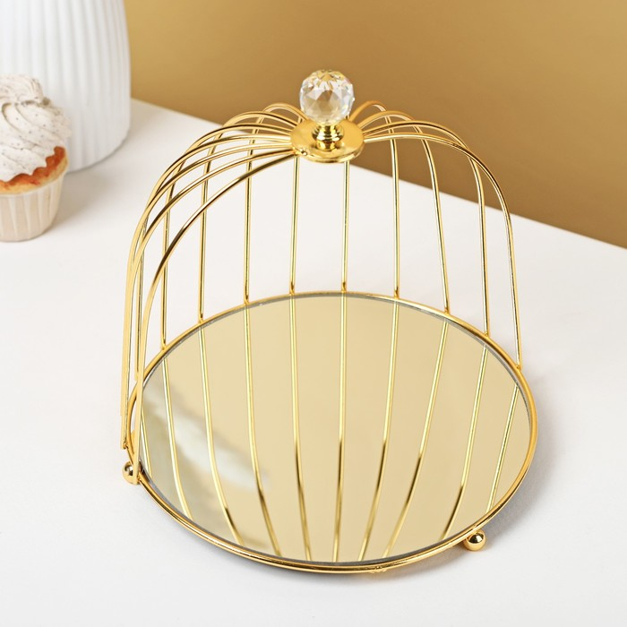 Фруктовница металлическая «Клетка», 21×23 см, цвет металла золотой Фруктовница металлическая «Клетка», 21×23 см, цвет металла золотой