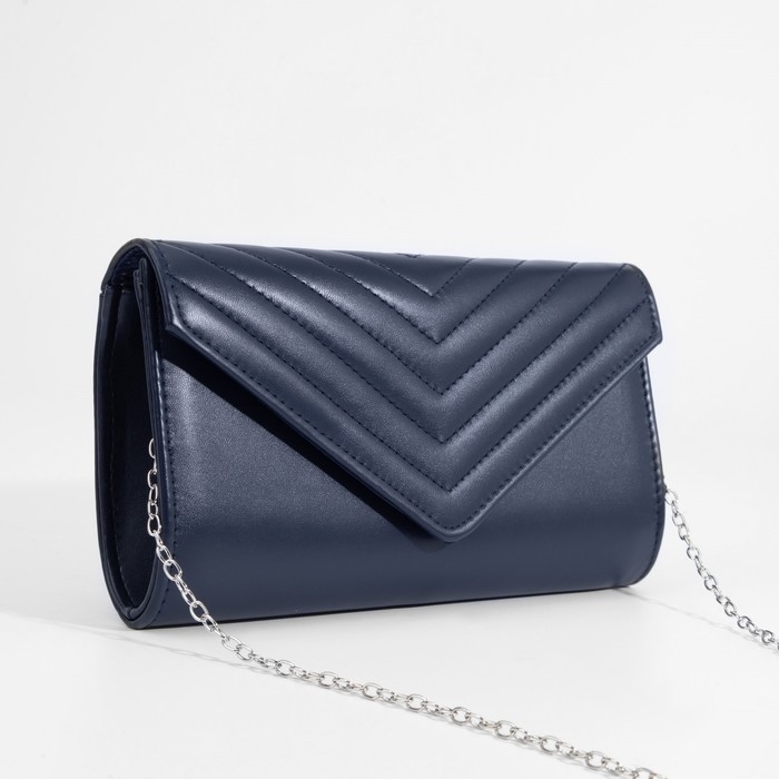 Сумка-клатч на клапане, цвет синий