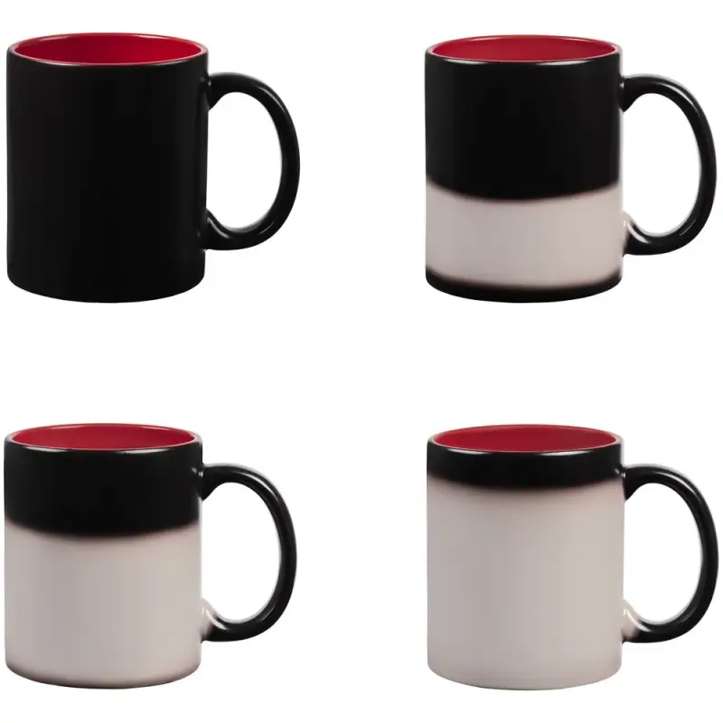 Кружка-хамелеон On Display, матовая, черная с красным Кружка-хамелеон On Display, матовая, черная с красным