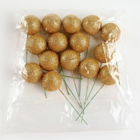 Фигурка для поделок и декора на проволоке «Шар», набор 15 шт., размер 1 шт. — 3 × 9 см, цвет золотой Фигурка для поделок и декора на проволоке «Шар», набор 15 шт., размер 1 шт. — 3 × 9 см, цвет золотой