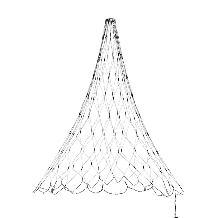 Гирлянда «Сеть» d=1.5 м с кольцом на ёлку, IP20, тёмная нить, 204 LED, свечение мульти, 8 режимов, 220 В Гирлянда «Сеть» d=1.5 м с кольцом на ёлку, IP20, тёмная нить, 204 LED, свечение мульти, 8 режимов, 220 В