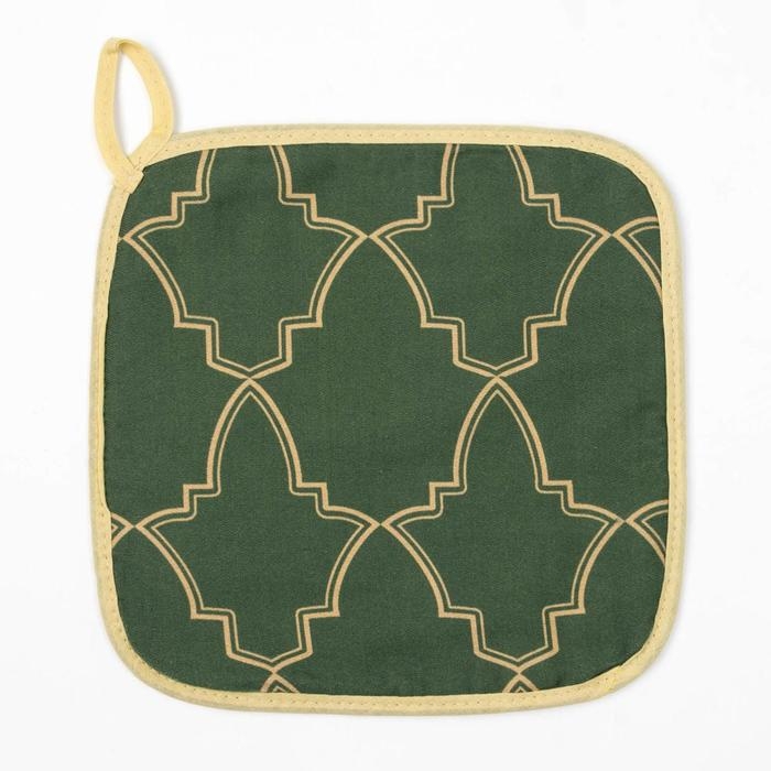 Новый год. Набор "Gold ornament" варежка-прихватка 20х28см, прихватка 19х19см, 100% хл, ватин 250г/м2