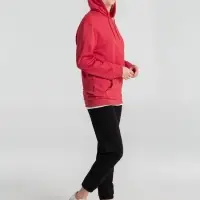 Толстовка с капюшоном унисекс Hoodie, красный меланж, размер M