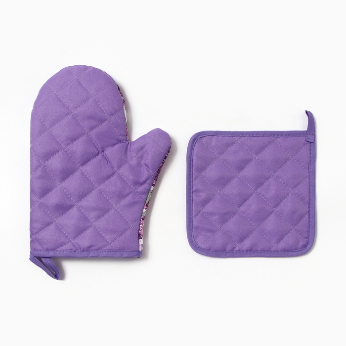 Набор кух."Сирень" варежка-прих.20х27см, прихватка 17х17см 100% п/э