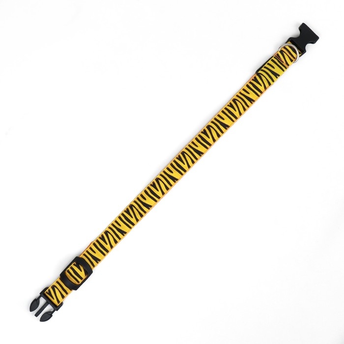 Ошейник с подсветкой Тигр 3 режима свечения, размер L, ОШ 48-60 х 2,5 см оранжевый