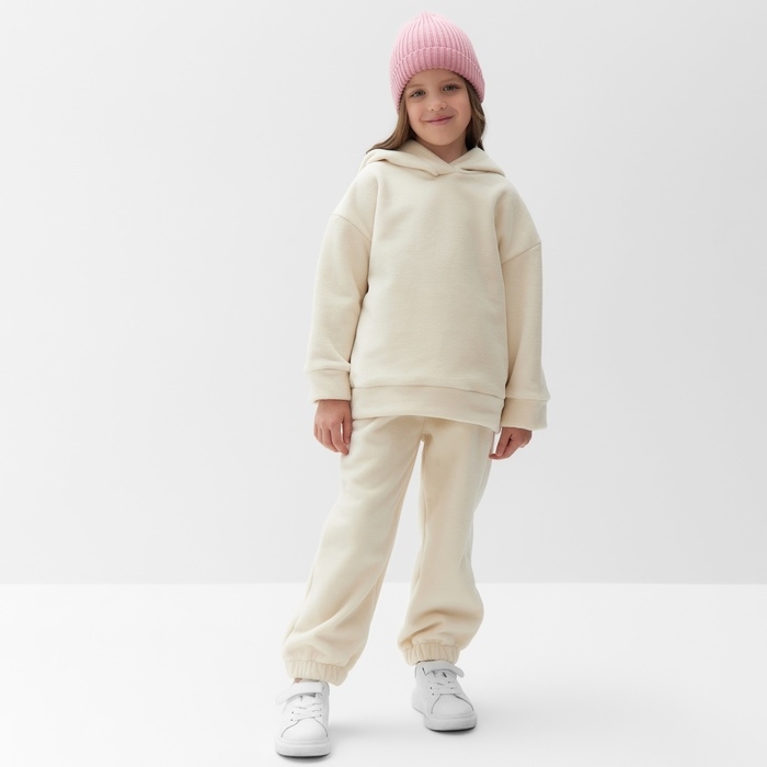 Костюм (худи и брюки) детский MINAKU: Fleece Soft, цвет бежевый, рост 134 см Костюм (худи и брюки) детский MINAKU: Fleece Soft, цвет бежевый, рост 134 см