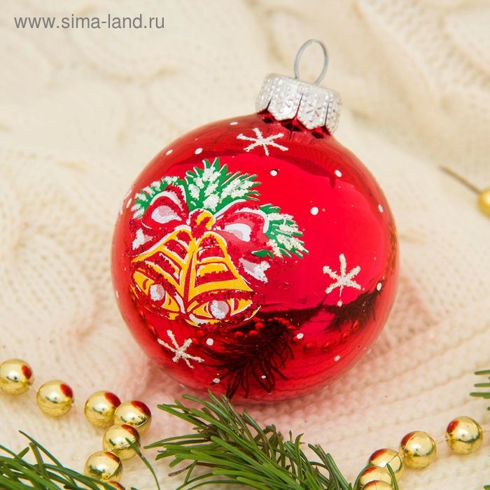 Набор новогодних шаров "Рождественнский" d-6 cм (набор 5 шт) микс
