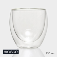 Стакан стеклянный с двойными стенками Magistro &laquo;Поль&raquo;, 250 мл, 8,3&times;9 см