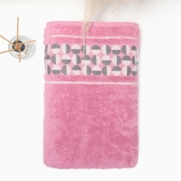 Полотенце махровое Di fronte, 70х130см, цвет розовый, 460г/м, хлопок Полотенце махровое Di fronte, 70х130см, цвет розовый, 460г/м, хлопок