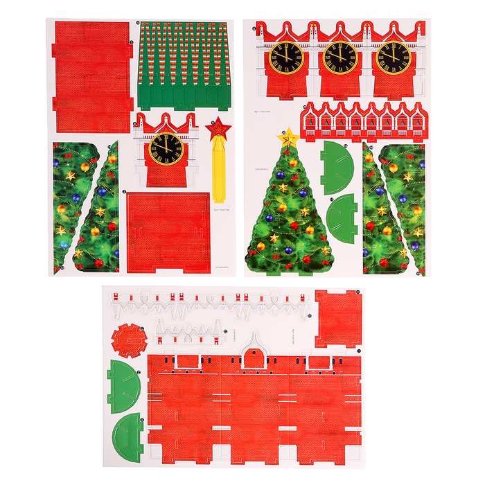 3D конструктор «Спасская Башня», 29 деталей, с гирляндой 3D конструктор «Спасская Башня», 29 деталей, с гирляндой