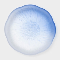 Тарелка стеклянная &laquo;Лотос&raquo;, d=19,5 см, цвет синий