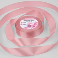 Лента атласная, 25 мм &times; 23 &plusmn; 1 м, цвет жемчужно-розовый №135