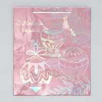 Пакет голографический &laquo;Игрушки&raquo;, M 26 х 30 х 9 см, Новый год