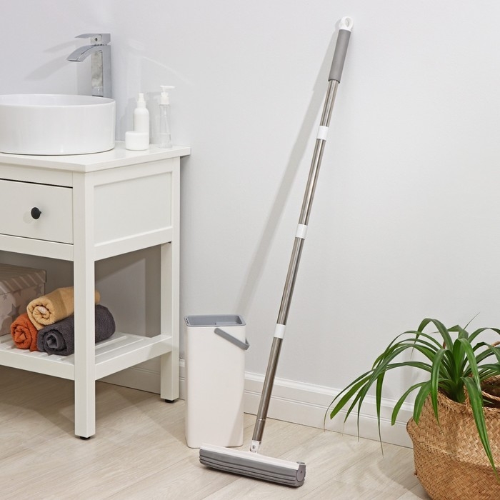 Швабра с отжимом и ведром Raccoon &laquo;Компакт&raquo;: ведро 17&times;12,5&times;34 см, 5,5 л, швабра с насадкой ПВА 28&times;4,5&times;121 см