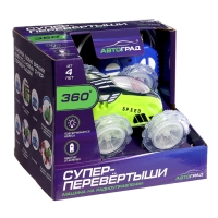 Машина-перевёртыш радиоуправляемая &laquo;Трюк&raquo;, работает от батареек, световые эффекты, цвет зелёный