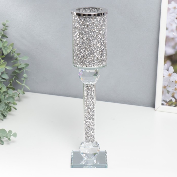 Подсвечник стекло на 1 свечу Подсвечник стекло на 1 свечу "Драгоценность" 30х7х7 см