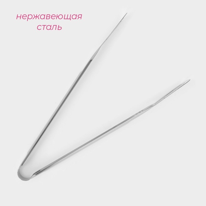 Щипцы кухонные Доляна &laquo;Лопатка&raquo;, 201 сталь, 24 см, цвет серебристый