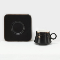 Набор керамический кофейный &laquo;Мейси&raquo;, 12 предметов: 6 чашек 100 мл, 6 блюдец d=11 см, цвет чёрный