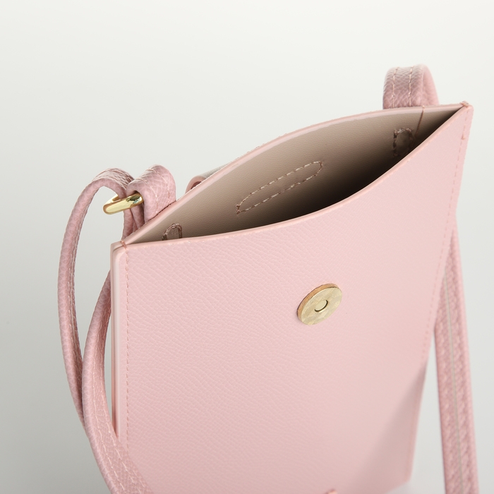 Сумка женская, кросс-боди, на магните, цвет розовый