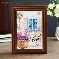 Ключница "Окно с лавандой" 15х21 см орех
