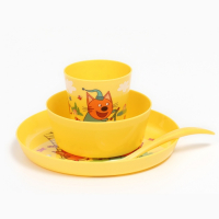 Набор детской посуды ТРИ КОТА &laquo;Обучайка&raquo;, (тарелка, миска, стакан, ложка)