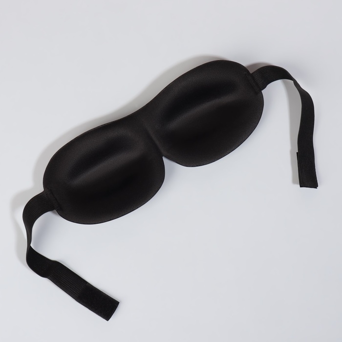 Маска для сна 3D, на липучке, 22,5 × 9 см, цвет чёрный Маска для сна 3D, на липучке, 22,5 × 9 см, цвет чёрный