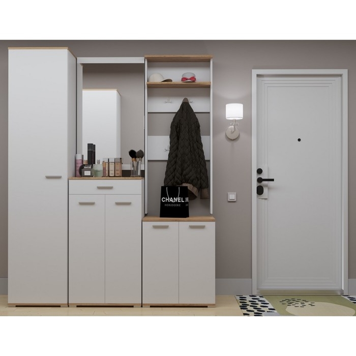 Тумба в прихожую 800 Афина, 800х426х730, Крафт золотой/Белый