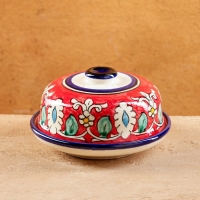 Масленка Риштанская Керамика "Узоры", 13 см, красная Масленка Риштанская Керамика "Узоры", 13 см, красная