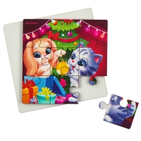 Дервянные пазлы на новый год «Зверята украшают ёлочку» Дервянные пазлы на новый год «Зверята украшают ёлочку»