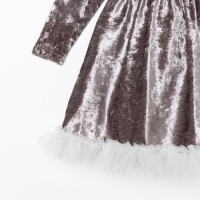 Платье для девочки нарядное KAFTAN &laquo;Куколка&raquo;, цвет серый, рост 86-92, размер 28