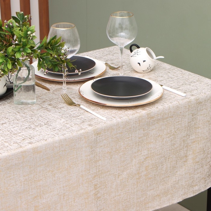 Скатерть Этель золото 100*140 &plusmn;5 см, 100% п/э, 180гр/м2