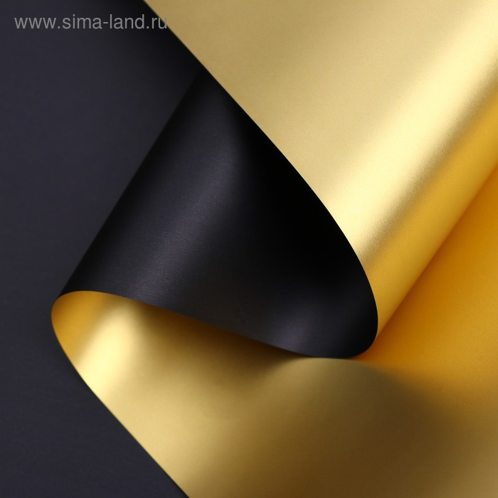 Пленка для цветов Пленка для цветов "Пленка с золотом", цвет чёрный, 58 см х 5 м