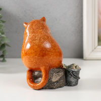 Сувенир полистоун лак "Рыжий кот на рыбалке" 12,5х10х18 см