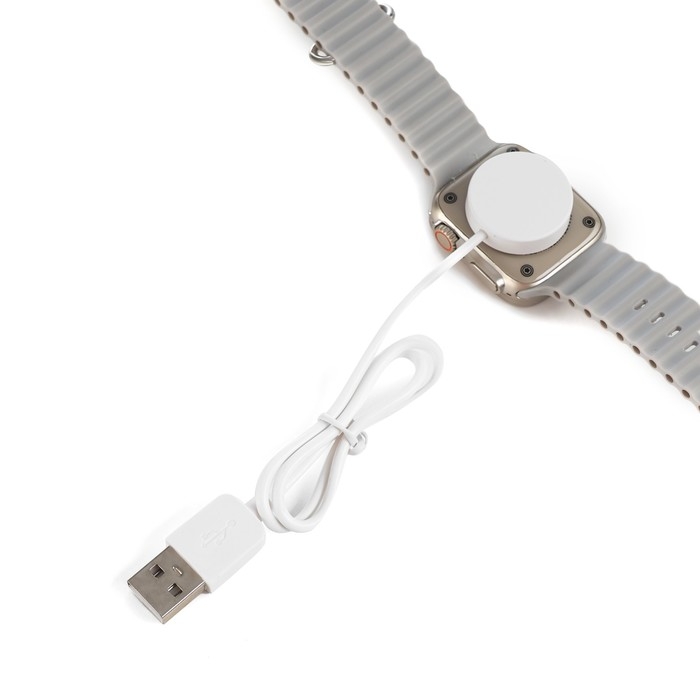 Смарт-часы, 180 мАч, IPS, 240x282, Android 5.0+, iOS 10+, ремешок силикон, белые