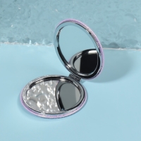 Зеркало складное &laquo;Крокодил&raquo;, d = 7,5 см, цвет нежно - розовый