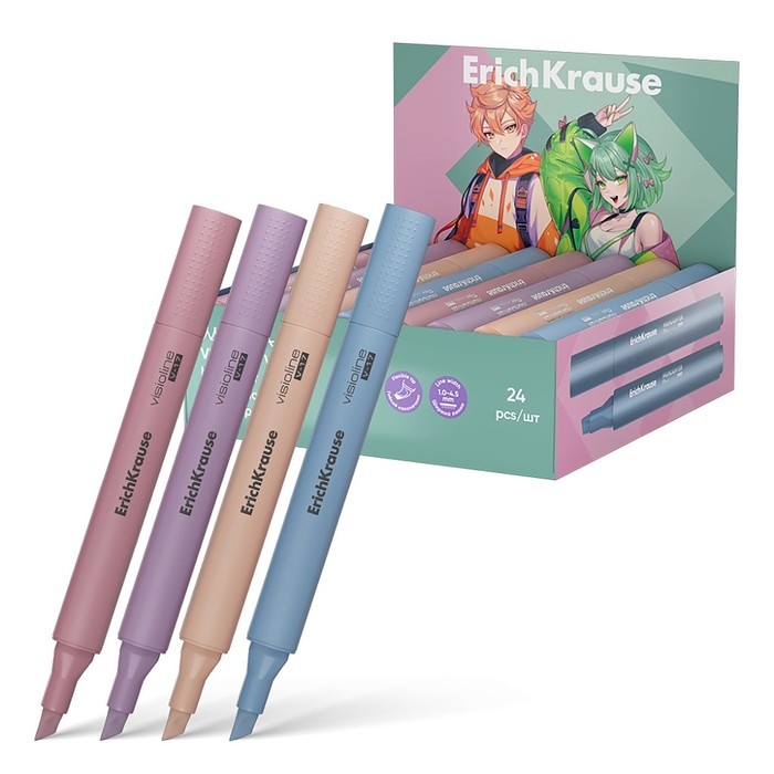 Маркер текстовыделитель ErichKrause Visioline V-17 Mini Flex Manga, 4.5 мм, чернила на водной основе, МИКС Маркер текстовыделитель ErichKrause Visioline V-17 Mini Flex Manga, 4.5 мм, чернила на водной основе, МИКС