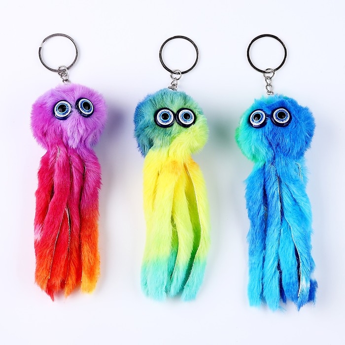 Мягкая игрушка «Осьминог», на брелоке, 11 см, цвета МИКС Мягкая игрушка «Осьминог», на брелоке, 11 см, цвета МИКС