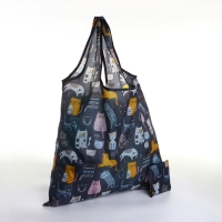 Сумка хозяйственная без застёжки, складная, цвет чёрный Сумка хозяйственная без застёжки, складная, цвет чёрный