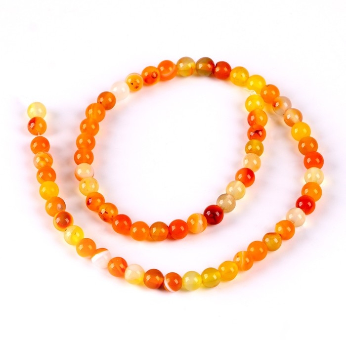 Бусины из натурального камня &laquo;Жёлтый агат&raquo; набор 58 шт., размер 1 шт. &mdash; 6 мм