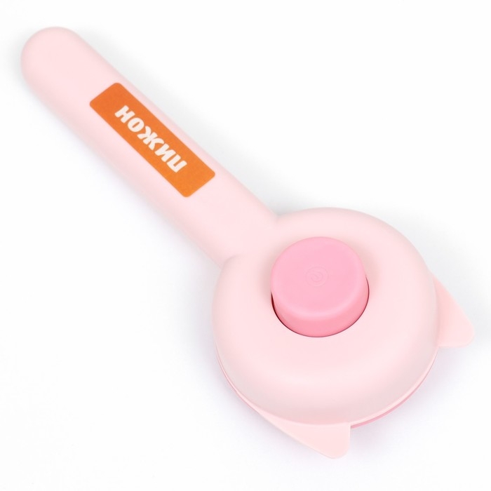 Пуходёрка пластиковая Пуходёрка пластиковая "Кошка" с функцией самоочистки, 8,5 х 20 см, розовая